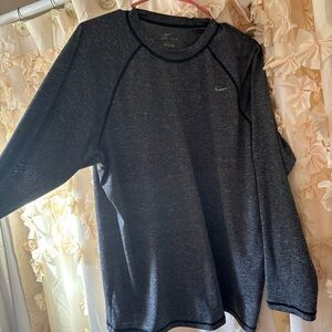 Nike Dri-FIT Long Sleeve Crew in Dark Heather Charcoal